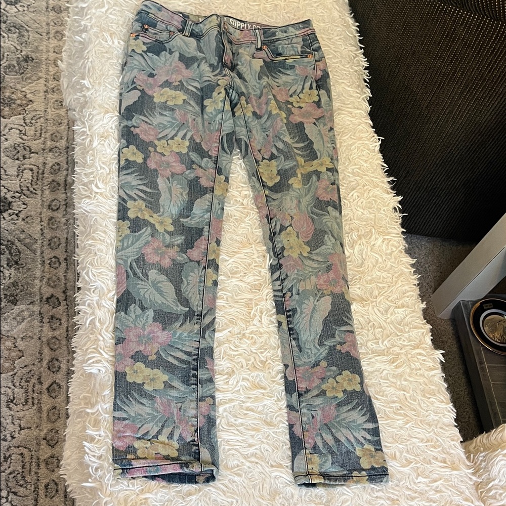 Mossimo Supply Co. Multicolor Floral Jeans